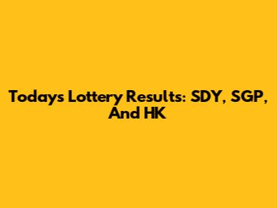 Today's Lottery Results: SDY, SGP, And HK