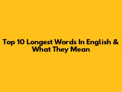 Top 10 Longest Words In English & What They Mean