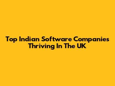 Top Indian Software Companies Thriving In The UK
