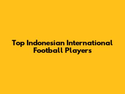 Top Indonesian International Football Players