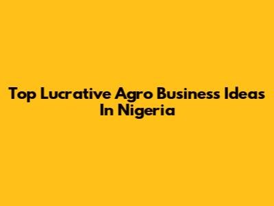 Top Lucrative Agro Business Ideas In Nigeria