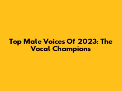 Top Male Voices Of 2023: The Vocal Champions