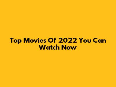 Top Movies Of 2022 You Can Watch Now