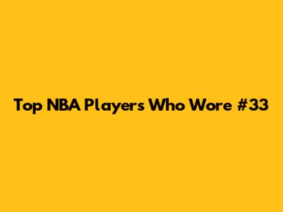 Top NBA Players Who Wore #33