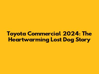 Toyota Commercial 2024: The Heartwarming Lost Dog Story