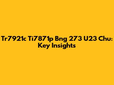 Tr7921c Ti7871p Bng 273 U23 Chu: Key Insights