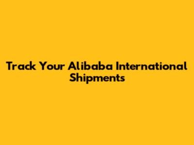 Track Your Alibaba International Shipments