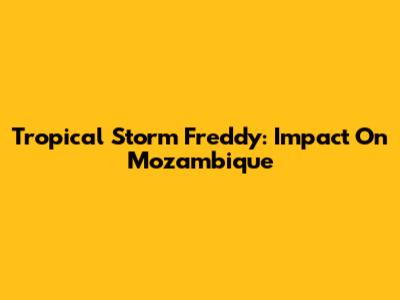 Tropical Storm Freddy: Impact On Mozambique