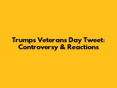 Trump's Veterans Day Tweet: Controversy & Reactions