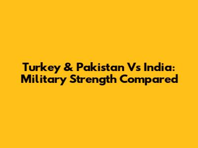 Turkey & Pakistan Vs India: Military Strength Compared