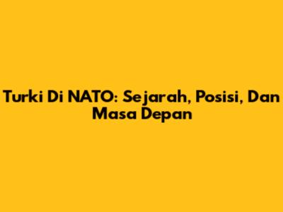 Turki Di NATO: Sejarah, Posisi, Dan Masa Depan