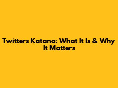 Twitter's Katana: What It Is & Why It Matters