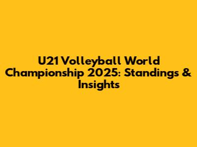 U21 Volleyball World Championship 2025: Standings & Insights