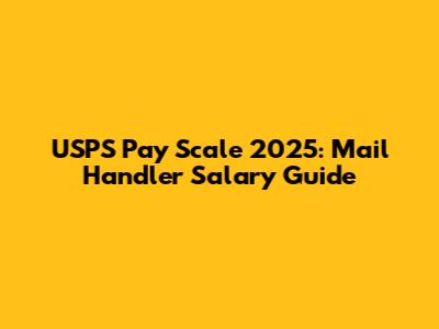 USPS Pay Scale 2025: Mail Handler Salary Guide