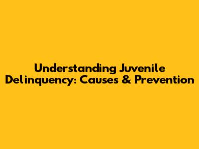 Understanding Juvenile Delinquency: Causes & Prevention