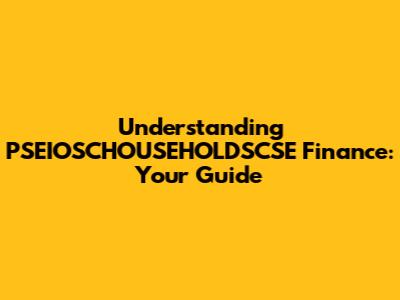 Understanding PSEIOSCHOUSEHOLDSCSE Finance: Your Guide