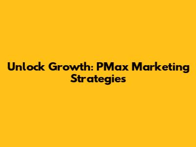 Unlock Growth: PMax Marketing Strategies