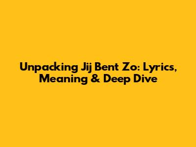 Unpacking 'Jij Bent Zo': Lyrics, Meaning & Deep Dive