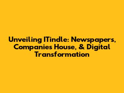 Unveiling ITindle: Newspapers, Companies House, & Digital Transformation