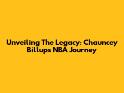 Unveiling The Legacy: Chauncey Billups' NBA Journey