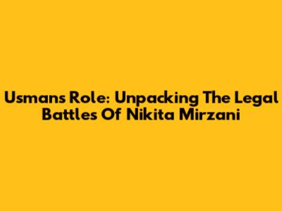 Usman's Role: Unpacking The Legal Battles Of Nikita Mirzani