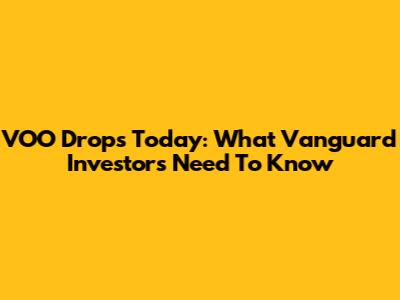 VOO Drops Today: What Vanguard Investors Need To Know