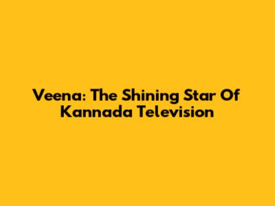 Veena: The Shining Star Of Kannada Television
