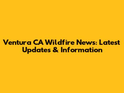 Ventura CA Wildfire News: Latest Updates & Information
