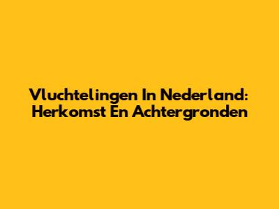 Vluchtelingen In Nederland: Herkomst En Achtergronden