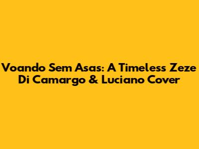 Voando Sem Asas: A Timeless Zeze Di Camargo & Luciano Cover