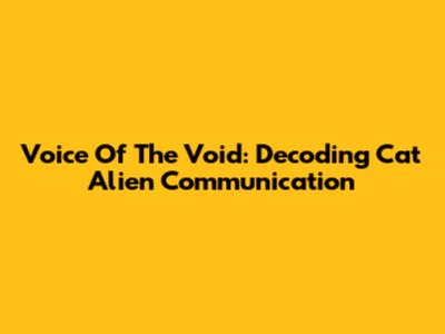 Voice Of The Void: Decoding Cat Alien Communication