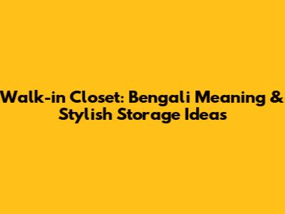 Walk-in Closet: Bengali Meaning & Stylish Storage Ideas