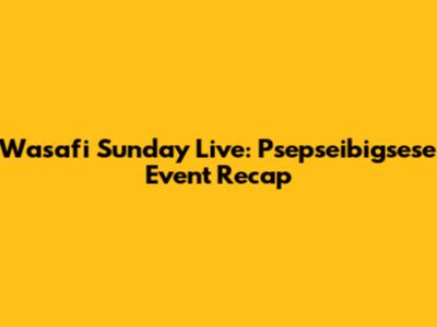 Wasafi Sunday Live: Psepseibigsese Event Recap