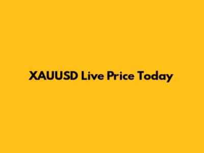 XAUUSD Live Price Today