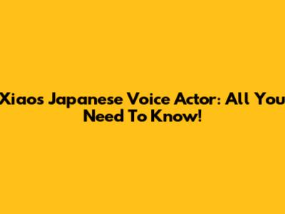 Xiao's Japanese Voice Actor: All You Need To Know!