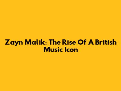 Zayn Malik: The Rise Of A British Music Icon