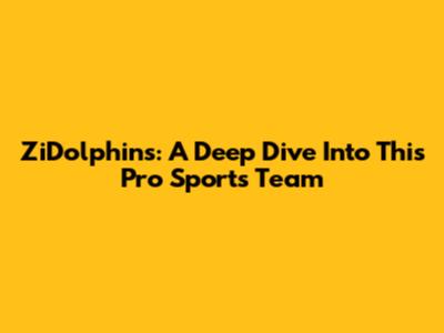 ZiDolphins: A Deep Dive Into This Pro Sports Team