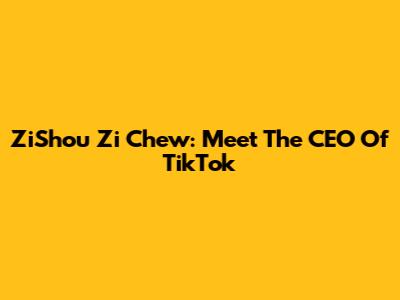 ZiShou Zi Chew: Meet The CEO Of TikTok