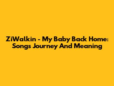ZiWalkin' - My Baby Back Home: Song's Journey And Meaning