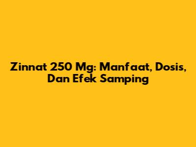 Zinnat 250 Mg: Manfaat, Dosis, Dan Efek Samping